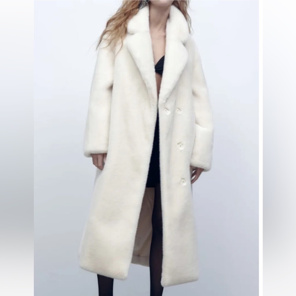 Zara Cream Teddy Coat